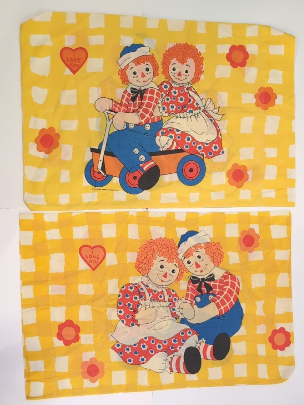 Vintage Raggedy Ann And Andy Pillowcases Set Of 2 Double Sided